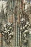 Placeholder: Gargoyles Promt: Art Nouveau Gothic Hyper realistic intricate oil paint detailed pencil sketched Notre Dame gargoyles in the style of Escher, a resin painter