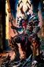 Placeholder: metal maden male chaos warrior of khorne in armor is holding a great sword in a ruined post-apocalyptic city, sci-fi, fantasy, horror, skulls on the ground, blood, Tornado, Roman, Empty chairs,Tangled roots,Key, Warped,Mangled,Ethereal, (Isolation:1.1), (Glaze:1.1), (Reflected light:1.2), Glass, Polygon, ultra detailed, intricate, oil on canvas, dry brush, (surrealism:1.1), (disturbing:1.1), trending on artstation, sharp focus, studio photo, intricate details, highly detailed, by greg rutkowski,