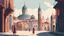 Placeholder: Vector. Illustration. City. Istanbul. Minimal. Woman's , children's. 2D animated. 1800 AD. Digital painting, Old