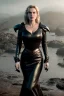 Placeholder: Kate Winslet as evil queen in black leather gown, cleavage, angry, stern look, unreal 5, octane render,cinema4d, dynamic lighting, dramatic lighting, 4k, redshift render, highly detailed, hyper realistic