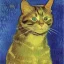 Placeholder: Portrait of a cat by Van Gogh