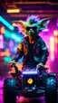 Placeholder: portrait of Hairy Gremlin pimp ninja cyber yoga punk in flying hipster tractor parked in dark tron neon lit reflective smoke arcade hall tunnel,bokeh like f/0.8, tilt-shift lens 8k, high detail, smooth render, down-light, unreal engine, prize winning