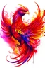 Placeholder: portrait of the phoenix bird which symbolizes valor, renewal and consists of the colors red, orange and purple