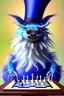 Placeholder: hairy blue spider wearing a top hat and playing chess, neo-impressionism, trending on artstation, jungle setting, pastel colors,