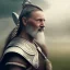 Placeholder: Viking theme, a younger woman sitting next to a 50-year-old man, portrait, 8K, close-up face, anatomically perfect face, Highly detailed stunning full frame portrait, misty and cloudy atmosphere