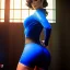 Placeholder: Drawing of beautiful face,'beautiful booty,Busty fit Sexy Vault Woman- Fallout 4 ',intense stare, ancient blue skintight suit, balanciaga fashion clothe painting by gaston bussiere, greg rutkowski, yoji shinkawa, yoshitaka amano, tsutomu nihei, donato giancola, tim hildebrandt,KyuYong Eom,Ren Wei Pan Oil on canvas, cinematic composition, extreme detail,fit full head inside picture,16k