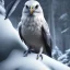 Placeholder: portrait of a bird of prey, feathers, extremely sharp detail, finely tuned detail, ultra high definition, 8k, unreal engine 5, ultra sharp focus, winter ambiance, forest background