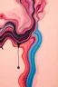 Placeholder: A women painted with Liquid abstract painting, worm colors Stand, liquid pattern