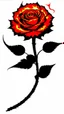 Placeholder: a rose where the stem(black) flows like smoke, and the flower(red) is made of fire shapes that spiral in the middle, vector in a hot-rod and tattoo style