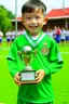 Placeholder: make a winner diploma of the football cup with the name Milo Cup