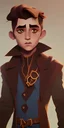 Placeholder: A little handsome brown haired warlock kid by Nick Harris