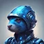 Placeholder: A portrait of blue cybernetic gopher wearing a futuristic helmet. Digital Art. Digital Drawing