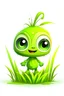 Placeholder: 2D art for one cute grass , white background, full body, cartoon style, no shadows.