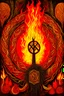 Placeholder: European pagan rune art with fire