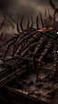 Placeholder: Ugly , Evil rusted hands on an old piano keyboard with spider on the keyboard