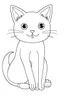 Placeholder: blank colouring book, simple picture for toddlers, cat