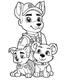 Placeholder: outline art for Paw Patrol and Baby Rubble coloring page, Japanese manga style, cartoon style, cute face, white background sketch style, full body is a must, only use outline, clean line art, no shadow, bold outline