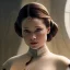 Placeholder: extremely detailed 8k hyperspace wallpaper,complete and photo realistic detailed head to toe stunning photo realistic portrait of Emilie De Ravin as Princess Leia in star wars with photo realistic minimal and unpretentiously updo hair, brown eyes, professional majestic photo realistic painting by Ed Blinkey, Atey Ghailan, by Jeremy Mann, Greg Manchess, Antonio Moro, trending on ArtStation, Intricate, High Detail, Sharp focus, dramatic, realism, beautiful and detailed lighting