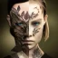 Placeholder: "full face tattoo of forest, leaves, gnarled branches morph into reality, 8k resolution, high-quality, fine-detail, intricate, digital art, detailed matte, volumetric lighting, illustration, octane render