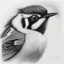 Placeholder: Realistic portrait drawing of a great tit