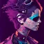 Placeholder: beautiful punk girl, hyper detailed, intricately detailed, illustration by <kilian eng> <Yoji Shinkawa>, purple tones,