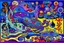 Placeholder: A purple swamp with toxic frogs designed in Mehndi design painted by Wassily Kandinsky