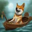 Placeholder: viking shiba inu in a boat