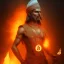 Placeholder: indian in the bitcoin mining hole, Fire theme art, Dark moody night atmosphere, , 8K, close-up face, anatomically perfect face, oak tree roots,