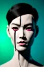 Placeholder: Portrait, thriller style, Asian cyborg woman, blade runner style :: symmetry photography, cyberpunk, pink hair, makeup, long line eye, light iris, :: latex coat, pink, white, black :: cinematic, Ultra realistic, dark scene, soft color, highly detailed, unreal engine 5, RTX, ultra detail, 3d, finely drawn, high definition.