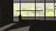 Placeholder: monochromatic japanese classroom with a shadowy figure looking out the window holding a transparent key emanating glow that colors the surroundings, anime