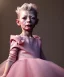 Placeholder: Tilda swinton toddler, full body, shoe, dress, soft skin, dramatic lighting, hyper realistic