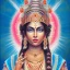 Placeholder: Indian goddess of love blue eyes pink background