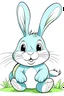 Placeholder: cute baby rabbit, cartoon style, thick line, no shadow Colouring page for kids, cartoon style, thick line, no shadow