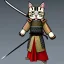 Placeholder: Un chat, anthropomorphique, habillé comme un samurai, portant un katana, très detaillé, réaliste, très détaillé, représentation 3d, très précis.