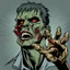 Placeholder: zombie hand claw, attack, comic book style, grey background,