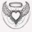 Placeholder: simple line drawing of a heart with wings against a white background.