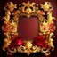 Placeholder: Golden frame baroque with red and roses