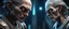 Placeholder: Close-up confrontation between an ancient alien outcast leader and a space broker, standing only a meter apart, intense eye contact, glowing crystalline rod between them, anger mixed with sadness, dramatic facial expressions, shallow depth of field, cinematic lighting, stylized 3D anime, airbrush painting, crisp outlines, escher , rembrandt and titian