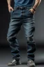 Placeholder: Man's large relaxed jeans