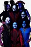 Placeholder: The cast of aladdin dressed as members of Slipknot