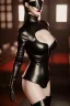 Placeholder: executioner in black leather, mature woman, skintight eye mask, busty, cleavage, evil, angry, bdsm, 8k,dark,