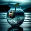 Placeholder: lovely double exposure image by blending together a stormy sea and a glass apple. The sea should serve as the underlying backdrop, with its details subtly incorporated into the glossy glass apple, sharp focus, double exposure, glossy glass apple, (translucent glass figure of an apple) (sea inside) lifeless, dead, glass apple, earthy colors, decadence, intricate design, hyper realistic, high definition, extremely detailed, dark softbox image, raytracing, cinematic, HDR, photorealistic (double exp