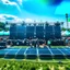 Placeholder: solar panels in a music festival