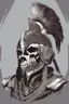 Placeholder: WARRIOR skull helmet, anime style, portrait