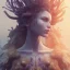 Placeholder: karlan, plant metal, feathers, Dryad, fae, sidhe, ominous, nature, plants, wildflower, facepaint, dnd character portrait, intricate, oil on canvas, masterpiece, expert, insanely detailed, 4k resolution, retroanime style, cute big circular reflective eyes, cinematic smooth, intricate detail , soft smooth lighting, soft pastel colors, painted Renaissance style