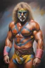 Placeholder: full color facial Portrait of Professional Wrestler The Ultimate Warrior - oil painting by Scott Kendall