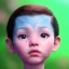 Placeholder: Wearing make up avatar in pandora toddler, full body, Pandora background