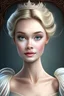 Placeholder: Princess Cinderella, with a very beautiful and symmetrical face, wears nude makeup and wears a charming, long and beautiful dress