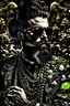 Placeholder: Artistic photo in the audacius style of Jill Greenberg, of man with a luxurious and striking style, abundance of jewelry, oversized sunglasses, neat black beard, feminine manirism, prints, desafiant, extravagant, barroque escene , impasto style with thick texture