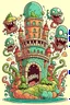 Placeholder: cartoon bacteria build a palace in the teeth of the mouth